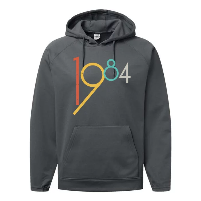 Retro Vintage 1984 40th Birthday Performance Fleece Hoodie