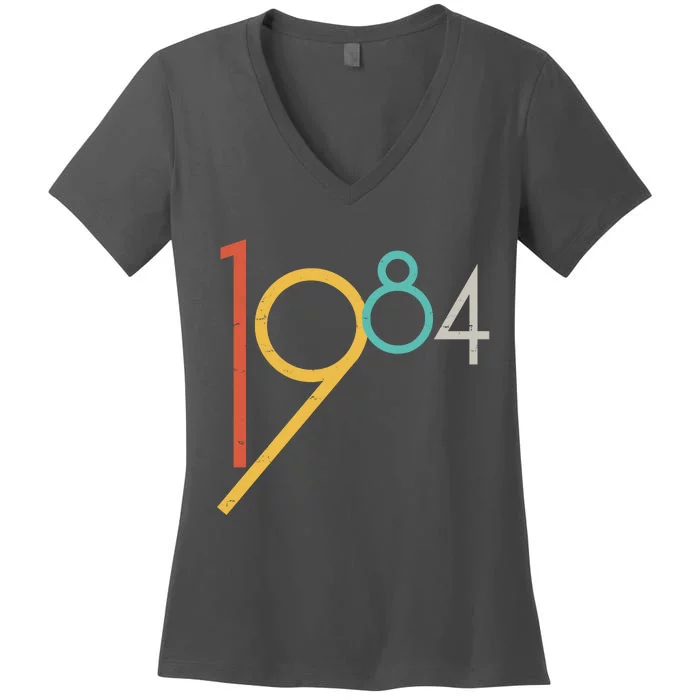 Retro Vintage 1984 40th Birthday Women's V-Neck T-Shirt