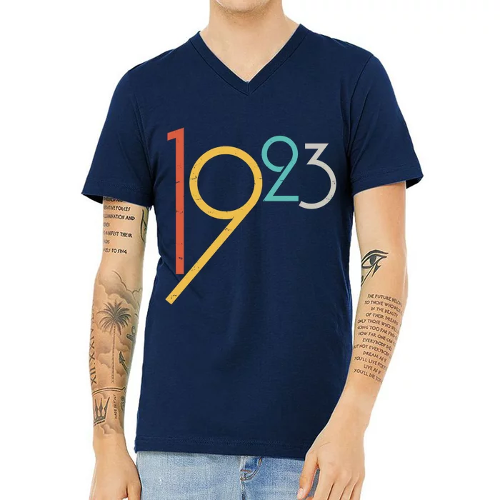 Retro Vintage 1923 100th Birthday V-Neck T-Shirt