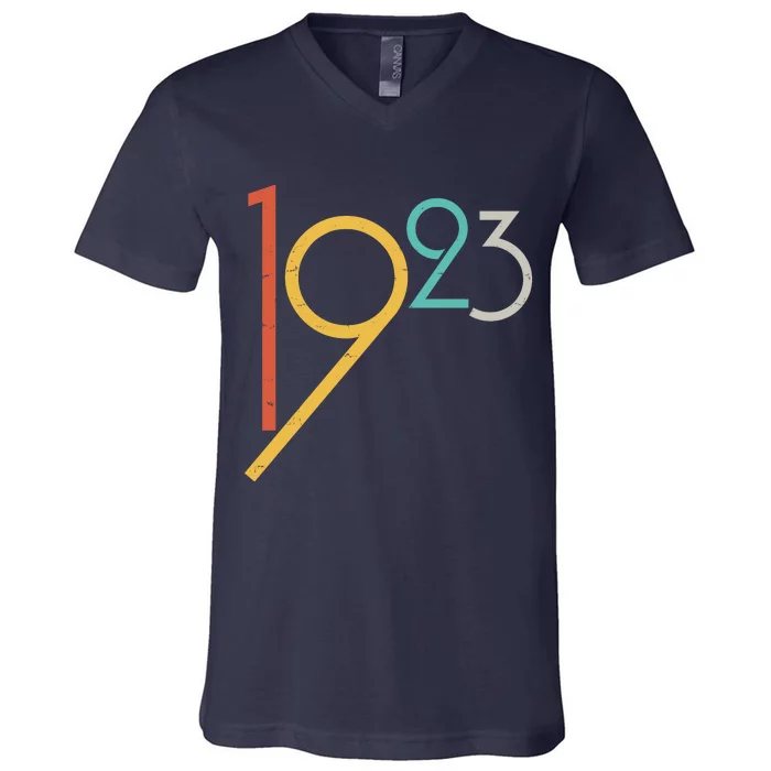 Retro Vintage 1923 100th Birthday V-Neck T-Shirt