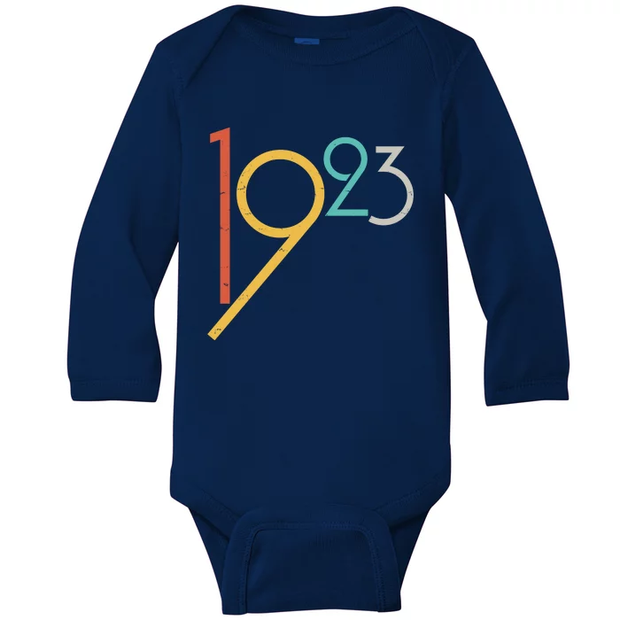 Retro Vintage 1923 100th Birthday Baby Long Sleeve Bodysuit