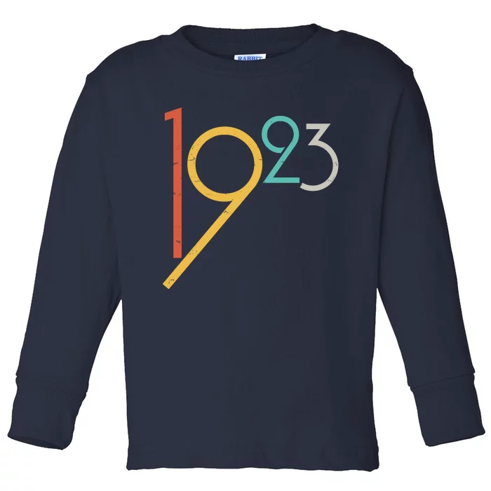 Retro Vintage 1923 100th Birthday Toddler Long Sleeve Shirt