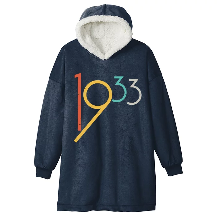 Retro Vintage 1933 90th Birthday Hooded Wearable Blanket