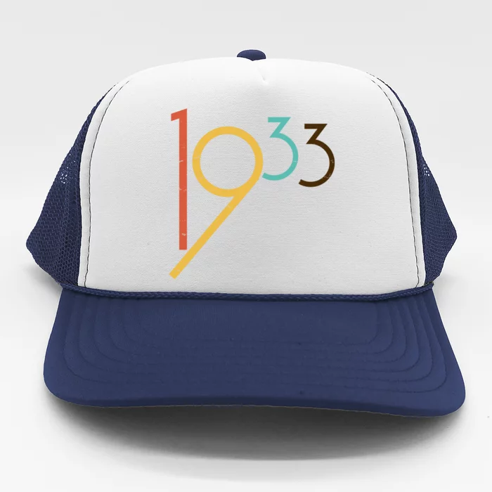 Retro Vintage 1933 90th Birthday Trucker Hat