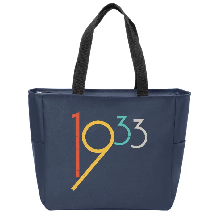 Retro Vintage 1933 90th Birthday Zip Tote Bag