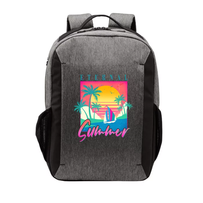 Retro Vintage 1980s Eternal Summer Tropical Vacation Time Vector Backpack