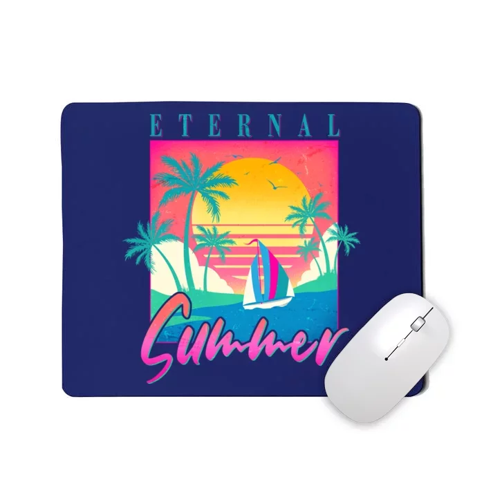 Retro Vintage 1980s Eternal Summer Tropical Vacation Time Mousepad