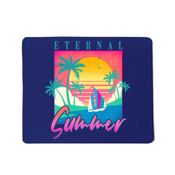 Retro Vintage 1980s Eternal Summer Tropical Vacation Time Mousepad