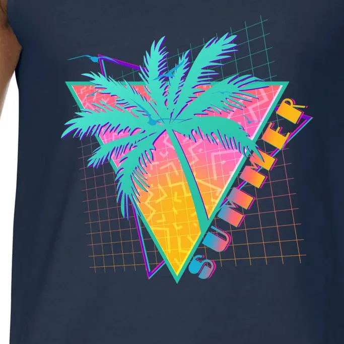 Retro Vintage 1980s Summer Palm Tree Summer Vacation Time Comfort Colors® Tank Top