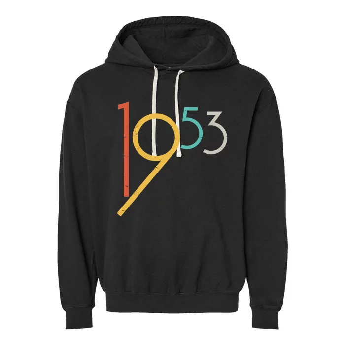 Retro Vintage 1953 70th Birthday Garment-Dyed Fleece Hoodie