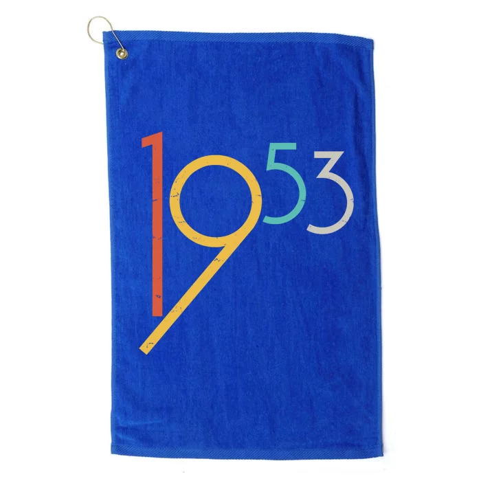 Retro Vintage 1953 70th Birthday Platinum Collection Golf Towel