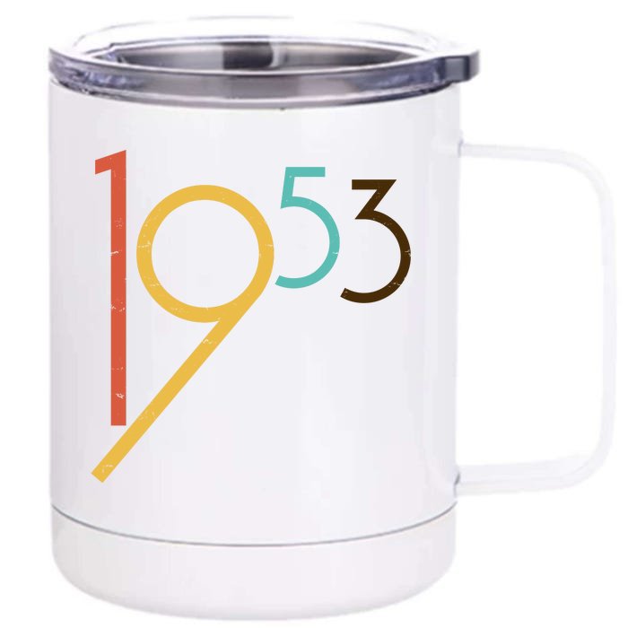 Retro Vintage 1953 70th Birthday Front & Back 12oz Stainless Steel Tumbler Cup