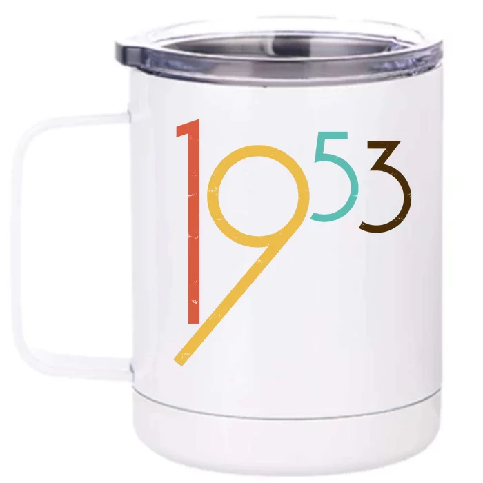 Retro Vintage 1953 70th Birthday Front & Back 12oz Stainless Steel Tumbler Cup