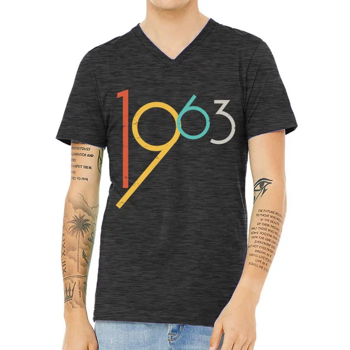 Retro Vintage 1963 60th Birthday V-Neck T-Shirt