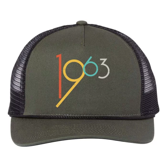 Retro Vintage 1963 60th Birthday Retro Rope Trucker Hat Cap