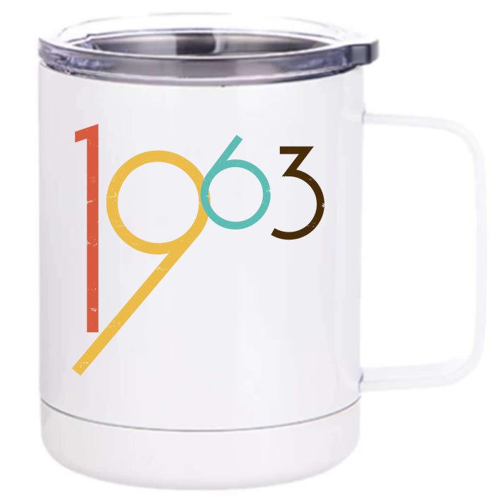 Retro Vintage 1963 60th Birthday Front & Back 12oz Stainless Steel Tumbler Cup