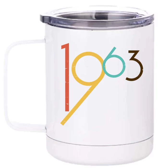 Retro Vintage 1963 60th Birthday Front & Back 12oz Stainless Steel Tumbler Cup