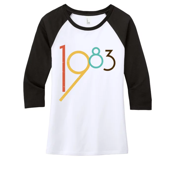 Retro Vintage 1983 40th Birthday Women's Tri-Blend 3/4-Sleeve Raglan Shirt