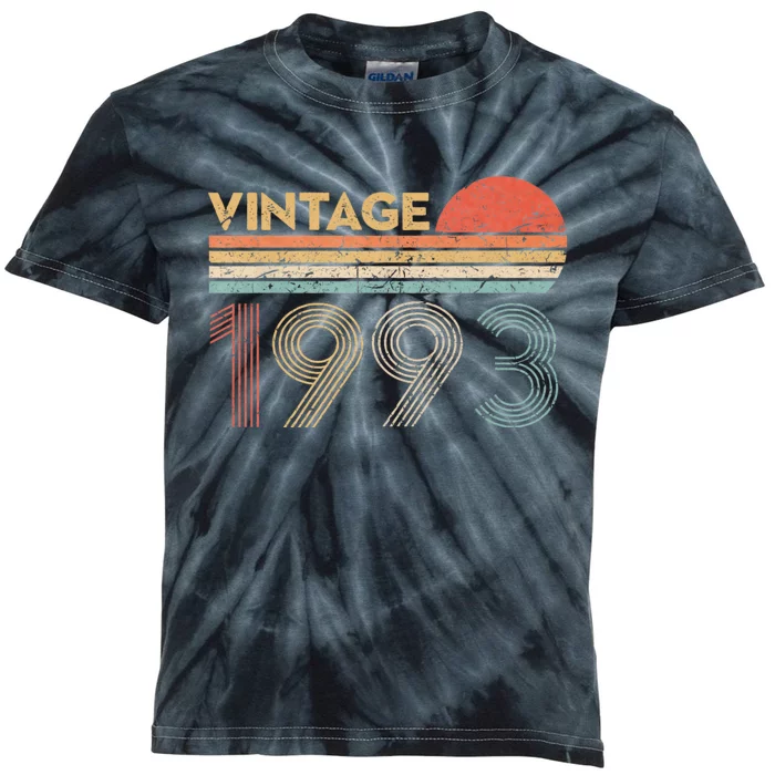 Retro Vintage 1993 31st Birthday Gift 31 Years Old Kids Tie-Dye T-Shirt