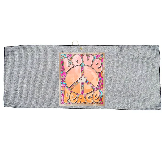 Retro Vintage 1960s Sixties Love And Peace Poster Large Microfiber Waffle Golf Towel