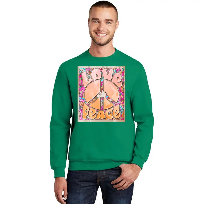 Retro Vintage 1960s Sixties Love And Peace Poster Sweatshirt