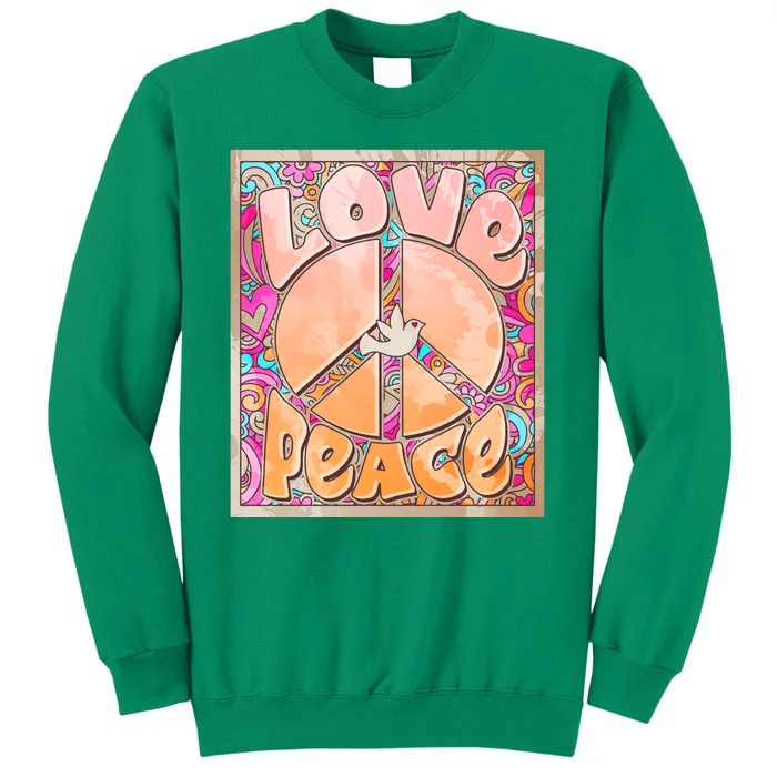 Retro Vintage 1960s Sixties Love And Peace Poster Sweatshirt