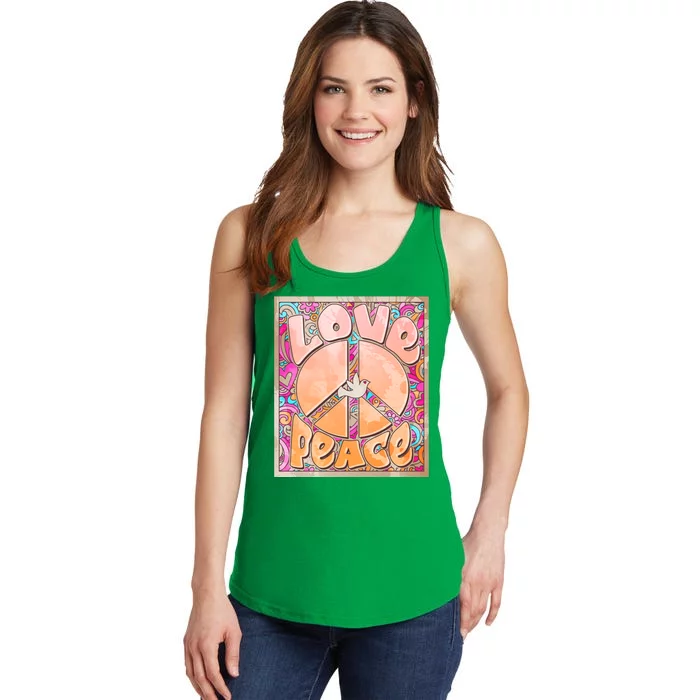 Retro Vintage 1960s Sixties Love And Peace Poster Ladies Essential Tank