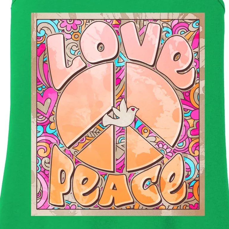 Retro Vintage 1960s Sixties Love And Peace Poster Ladies Essential Tank