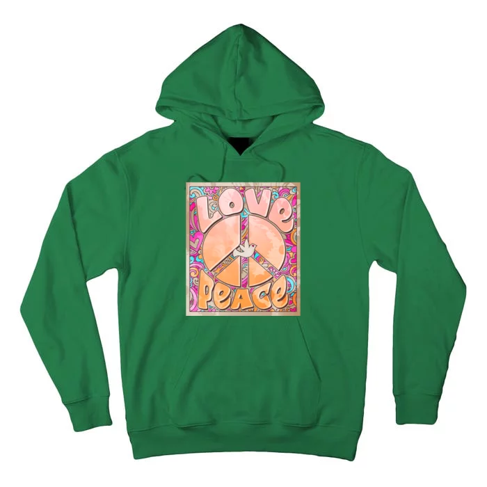 Retro Vintage 1960s Sixties Love And Peace Poster Tall Hoodie