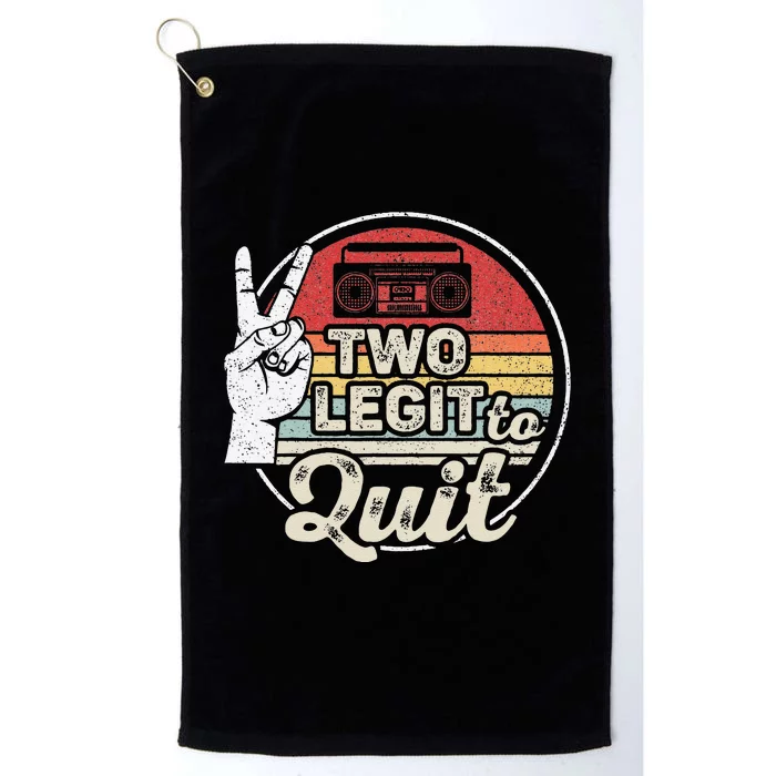 Retro Vintage 2nd Birthday Hip Hop Theme Two Legit To Quit Platinum Collection Golf Towel