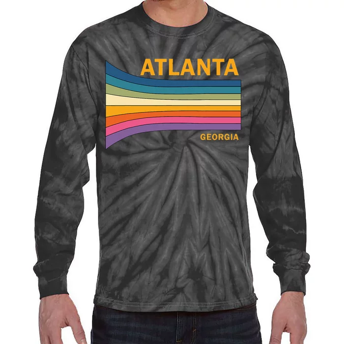 Retro Vintage 70s Atlanta Georgia Tie-Dye Long Sleeve Shirt