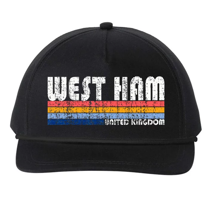 Retro Vintage 70s 80s Style West Ham United Kingdom Snapback Five-Panel Rope Hat