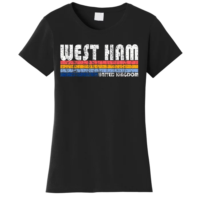 Retro Vintage 70s 80s Style West Ham United Kingdom Women's T-Shirt