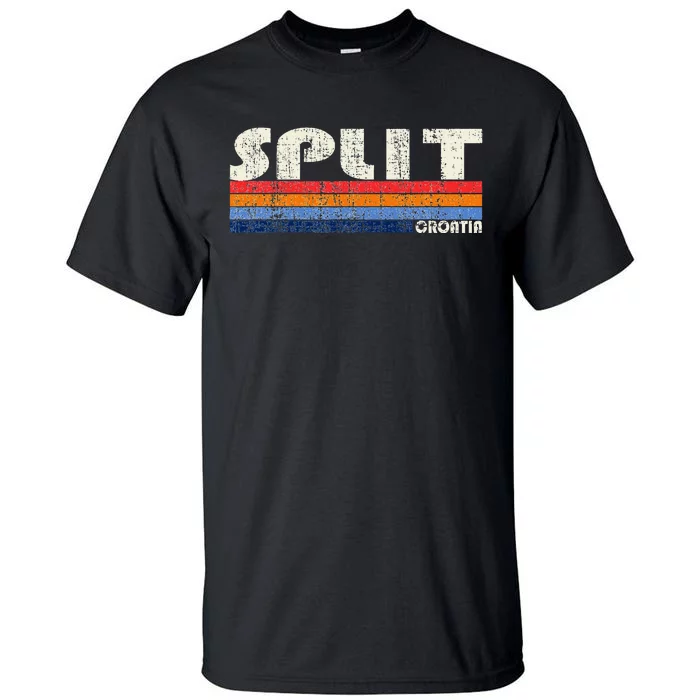 Retro Vintage 70s 80s Style Split Croatia Tall T-Shirt