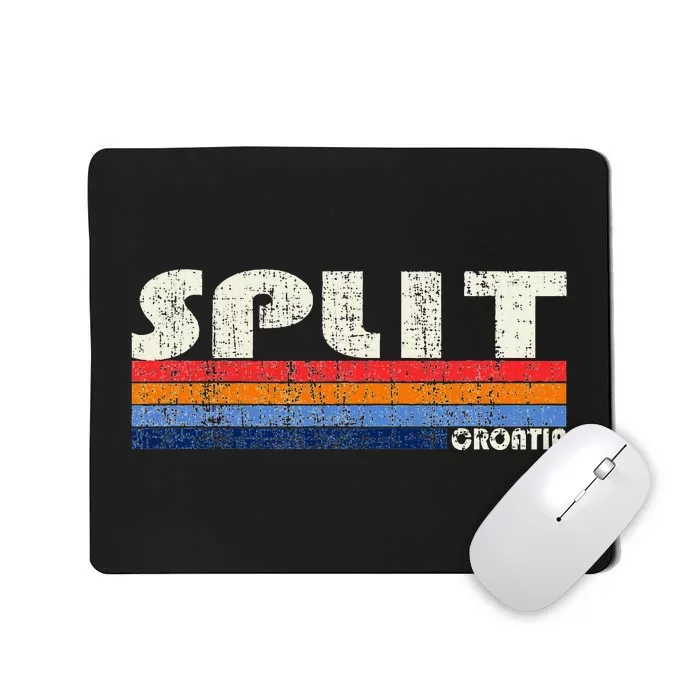 Retro Vintage 70s 80s Style Split Croatia Mousepad