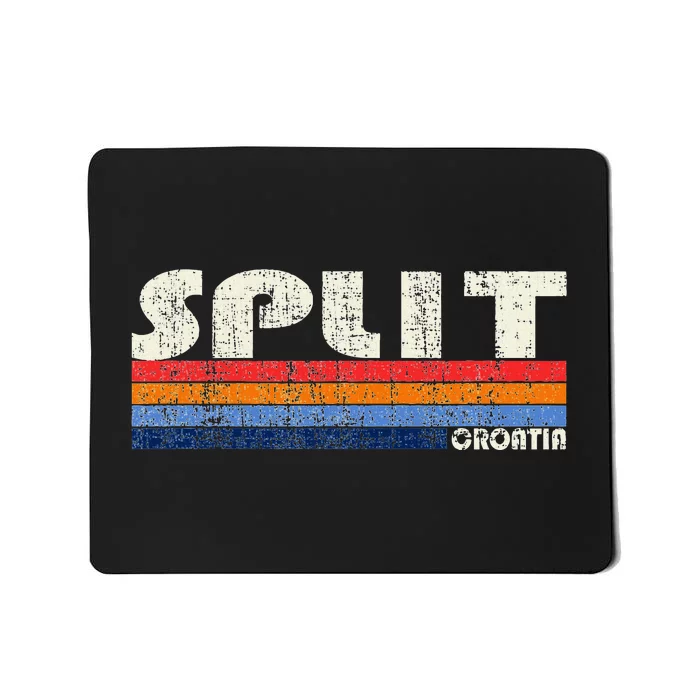 Retro Vintage 70s 80s Style Split Croatia Mousepad