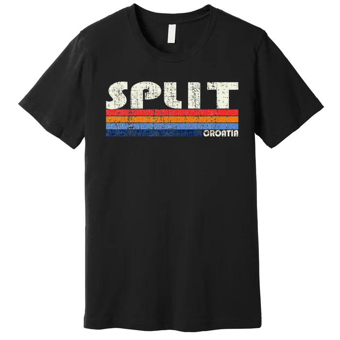 Retro Vintage 70s 80s Style Split Croatia Premium T-Shirt