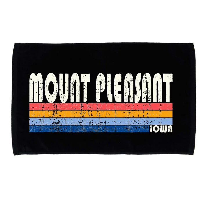 Retro Vintage 70s 80s Style Mount Pleasant Iowa Microfiber Hand Towel