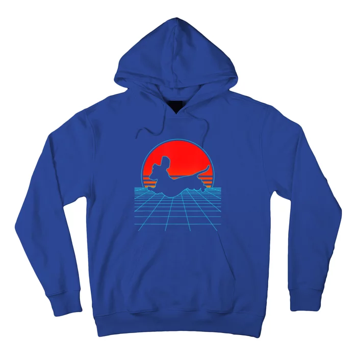 Retro Vintage 80s Vaporwave Weiner Dog Dachshund Lover Gift Hoodie