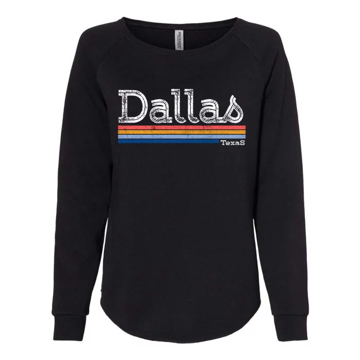 Retro Vintage 80s Style Dallas Texas Logo Womens California Wash Sweatshirt