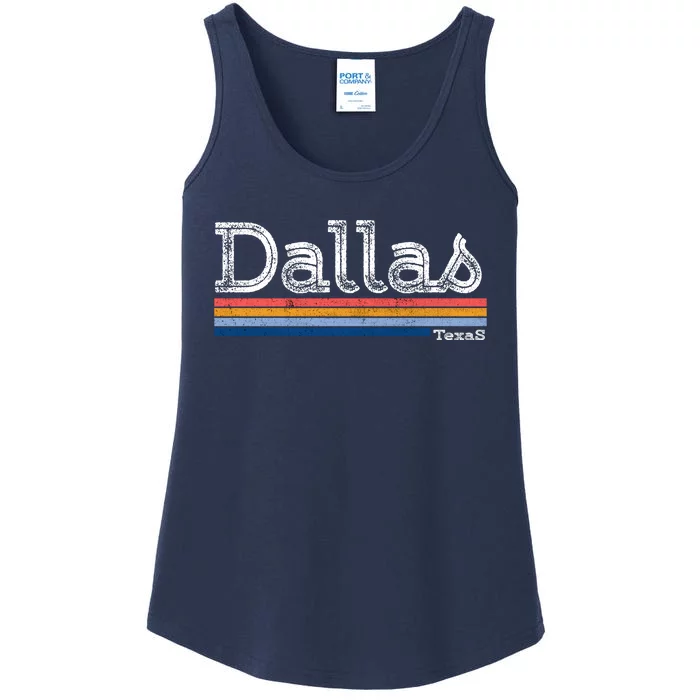 Retro Vintage 80s Style Dallas Texas Logo Ladies Essential Tank