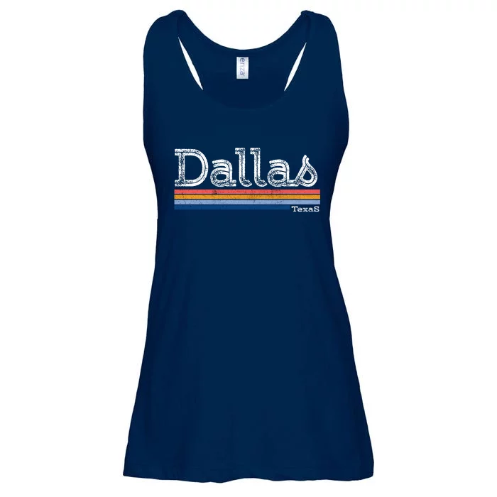 Retro Vintage 80s Style Dallas Texas Logo Ladies Essential Flowy Tank