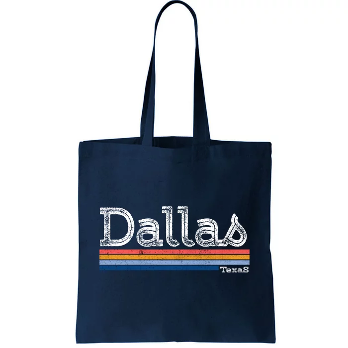 Retro Vintage 80s Style Dallas Texas Logo Tote Bag