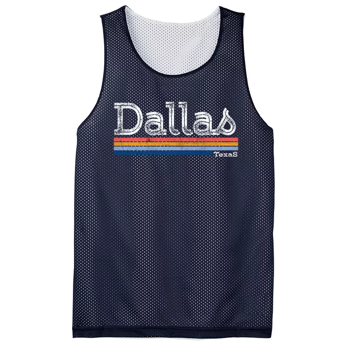 Retro Vintage 80s Style Dallas Texas Logo Mesh Reversible Basketball Jersey Tank