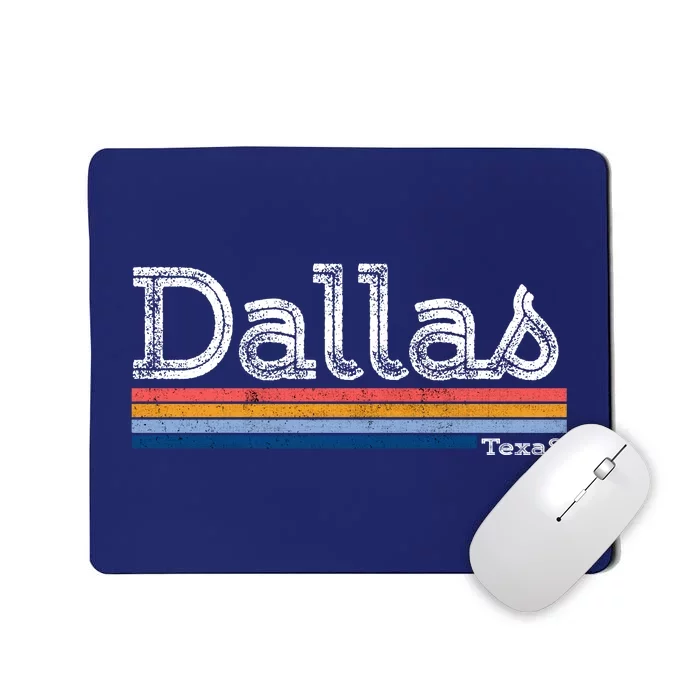 Retro Vintage 80s Style Dallas Texas Logo Mousepad