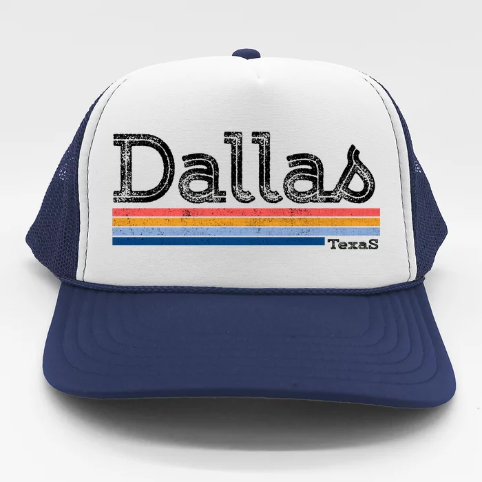 Retro Vintage 80s Style Dallas Texas Logo Trucker Hat