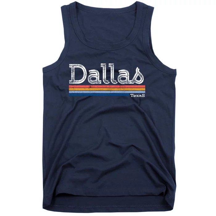 Retro Vintage 80s Style Dallas Texas Logo Tank Top