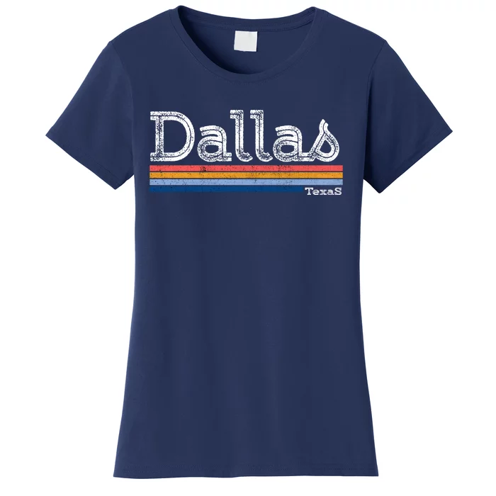 Retro Vintage 80s Style Dallas Texas Logo Women's T-Shirt