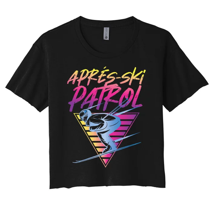 Retro Vintage 80s Apres Ski Patrol Women's Crop Top Tee