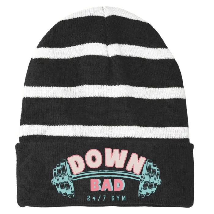 Retro Vintage 80S Vibes Striped Beanie with Solid Band